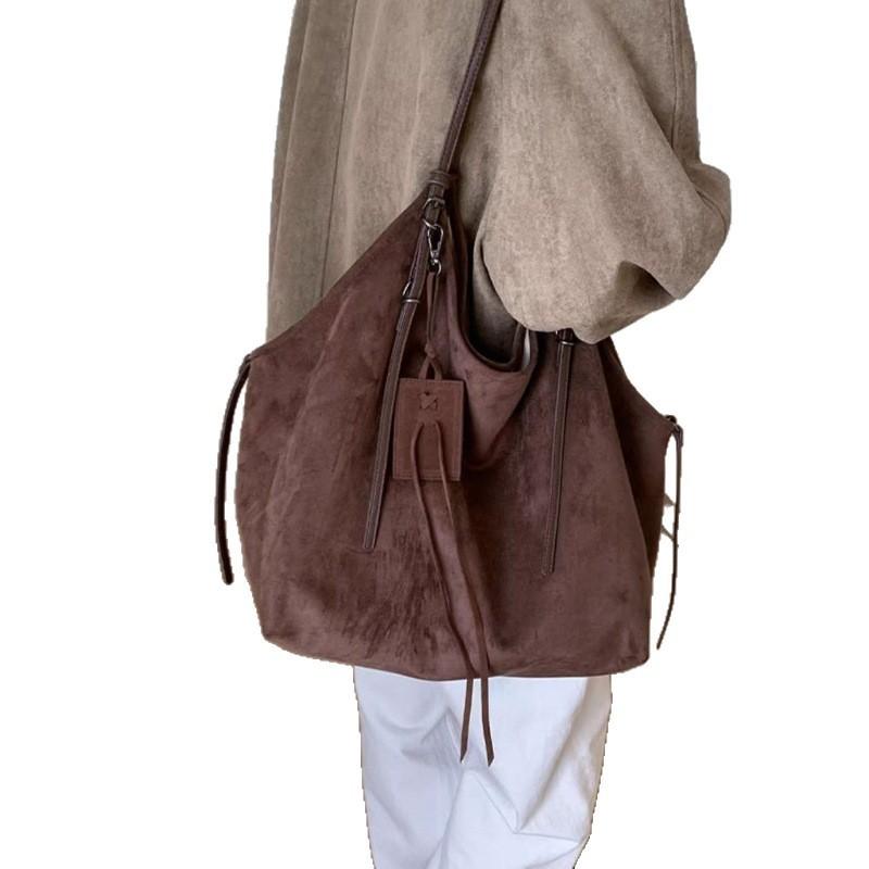 Tote Bag For Women Large Capacity Suede Handbag With Inner Zipper Pocket For Daily Use