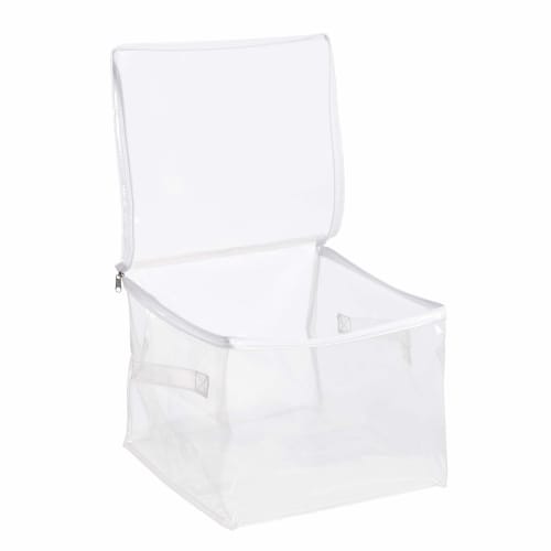 Basic Storage Box with Zipper, Clear, Set of 3