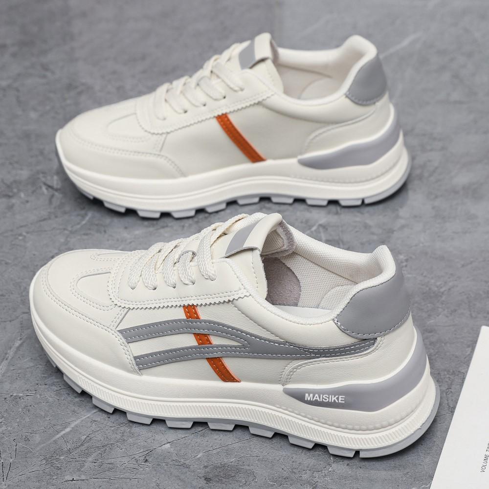 Summer new leather shoes platform sports casual women's shoes little white shoes soft sole lightweight running shoes lightweight trendy shoes