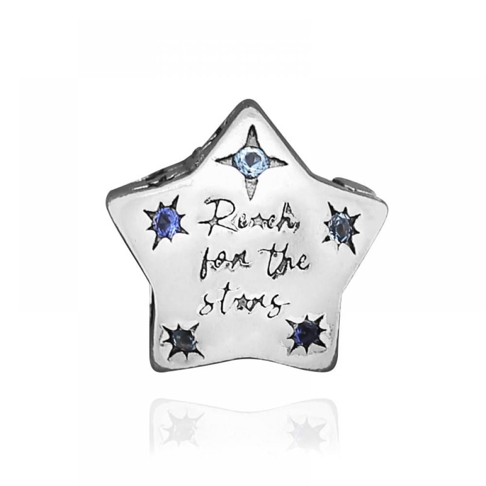 Pandora 792974c01 Bold Sparkling Star Silver Charm