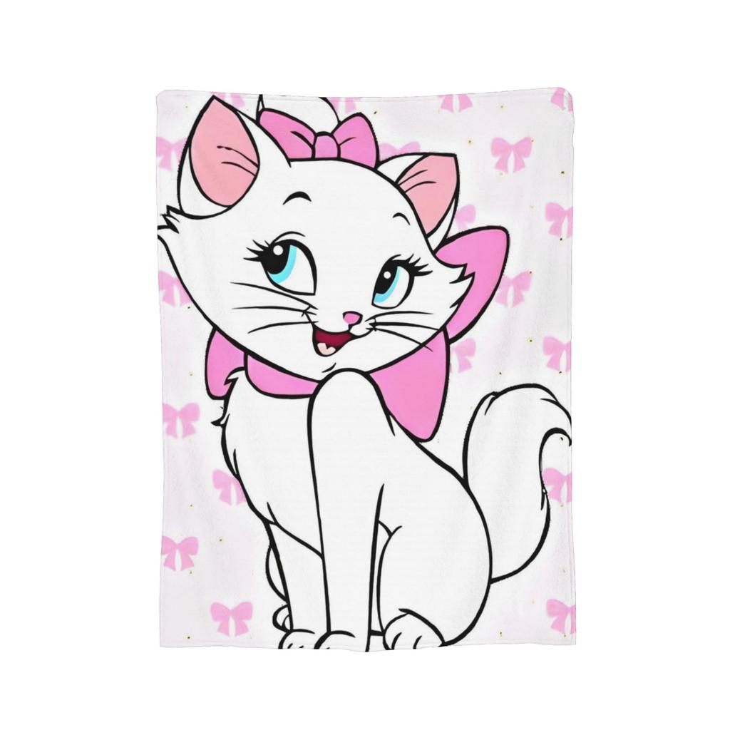 Aristocats Marie Cat Blankets Cartoon Flannel Funny Warm Throw Blankets for Bedspread  Winter,
