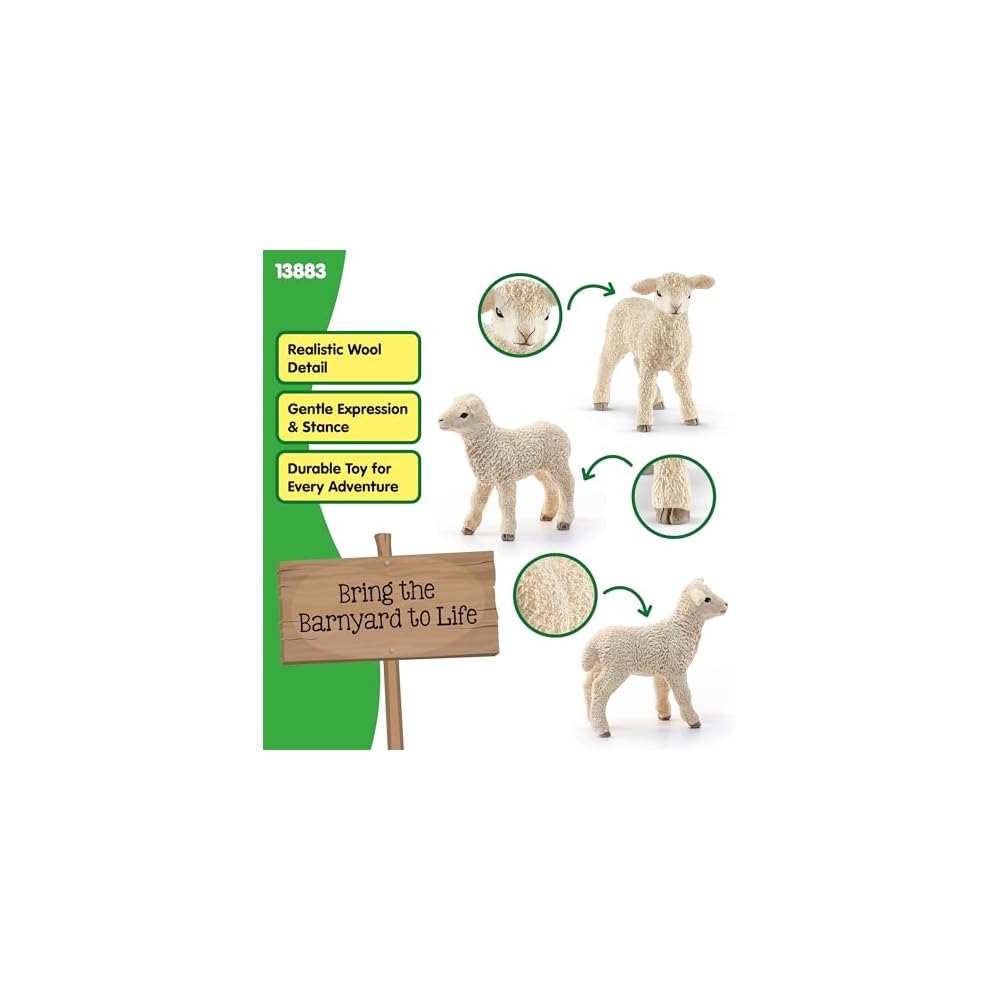 Schleich Farm World Sheep (Lamb) 13883N Figurine Toy for Kids