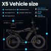 Aairsk X5 Elektrofahrrad mit Blinker, 75N·m Hochgeschwindigkeitsmotor, 48V 15AH, 50KM Reichweite, 20