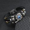 Boho Multilayer Leather Bracelets Evil Eye Charm Beads Bracelet Bangle For Women Men Vintage Punk Wrap Set