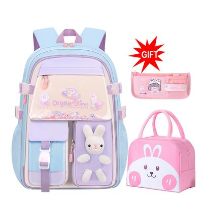 Waterproof Primary School Backpack for Girls Large Capacity Multi-Pocket Bookbag