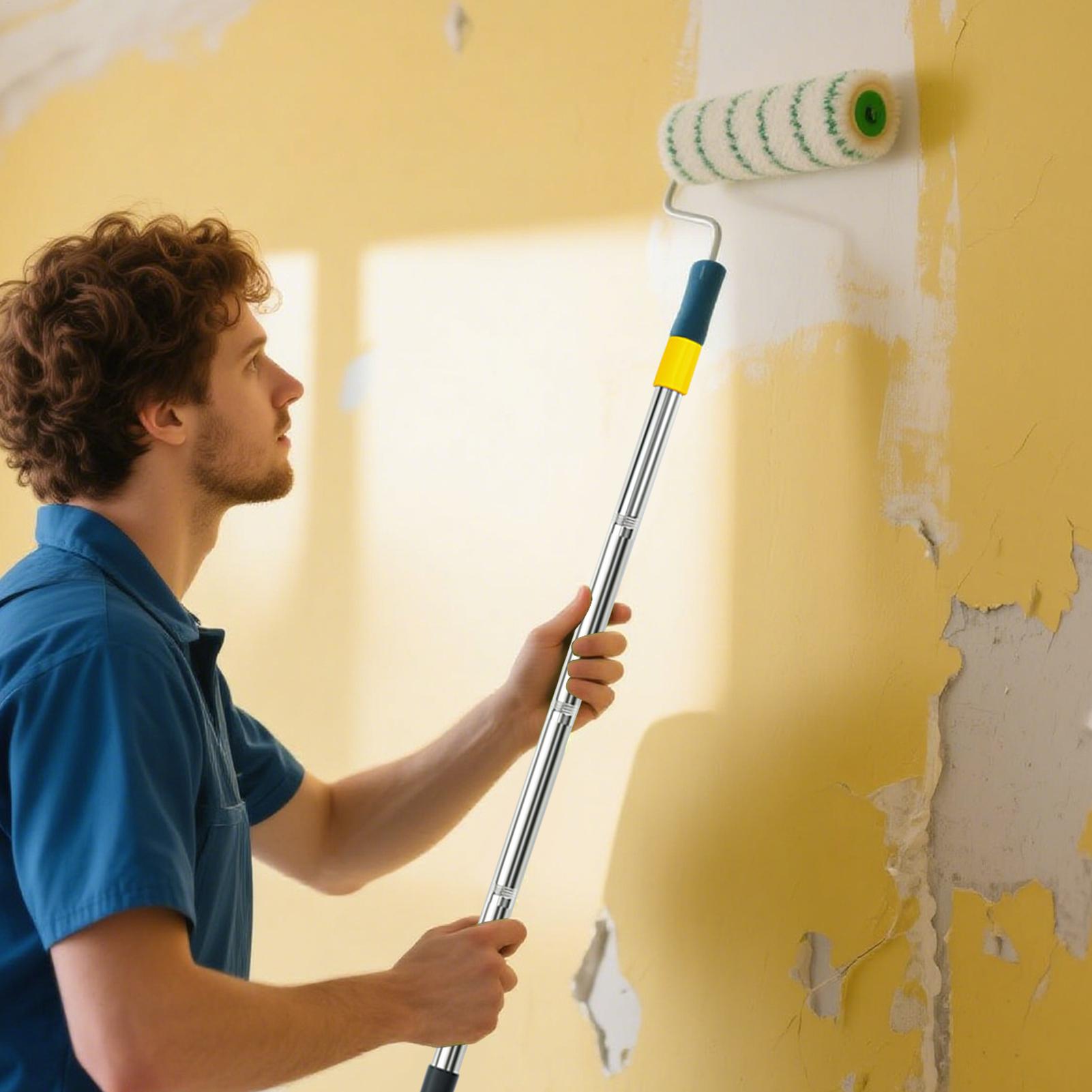 Выдвижная штанга Телескопическая выдвижная ручка для малярного валика Нескользящая штанга из нержавеющей стали с высокой грузоподъемностью для покраски China Mainland