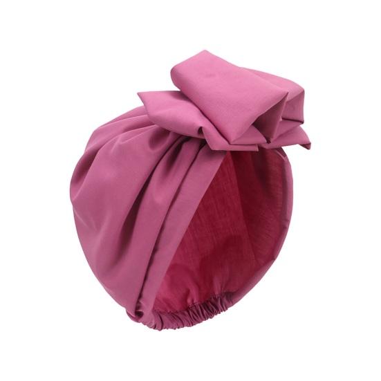 Turban Hat Retro French Style Flower Decor Women Hat Solid Color Breathable Wind-proof Headwear Daily Wear