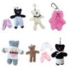 Cute Cartoon Plush Bear Charm Keychain Animals Haning Ornament Keyring Lovely Pendants for Purse Bag Backpack Handbag