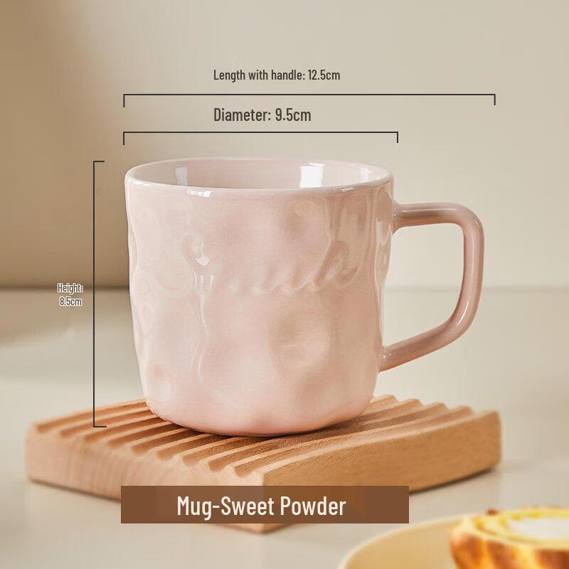 Qiwei Large Ceramic Breakfast Mug with Coaster