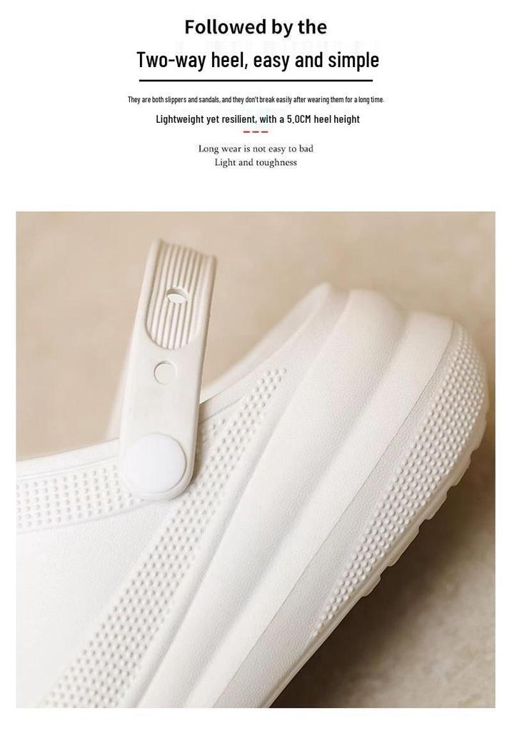 Women's Trendy Non-Slip Odor-Resistant Closed-Toe Summer Crocs with Thick Soles for Casual Outdoor Wear