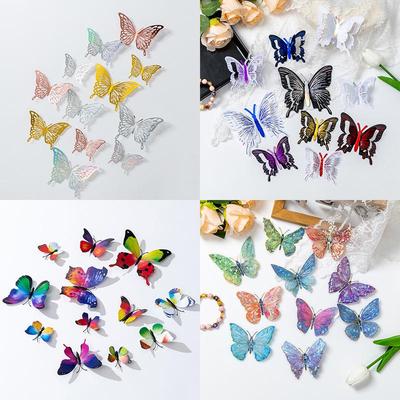 3D Butterfly Wall Stickers - High-End PVC Single-Layer Home Decor Accessories