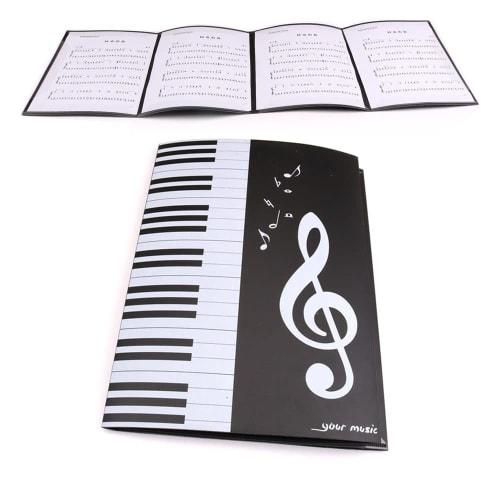 Samcos A4 Size Sheet Music File, 4-Sided, Holds 6 Sheets, Expands to 4 Pages, Writes on, Non-Reflective, Perfect for Sheet Music, Composition, Lessons