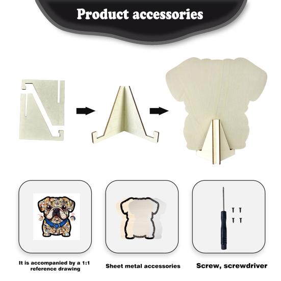 136 Teile/Set Hundeförmiges Holz-Puzzle Logiktraining Holz-Tier-Puzzle Spiel Pädagogisches Schwieriges Puzzle Spielzeug Hunde-Liebhaber Geschenk