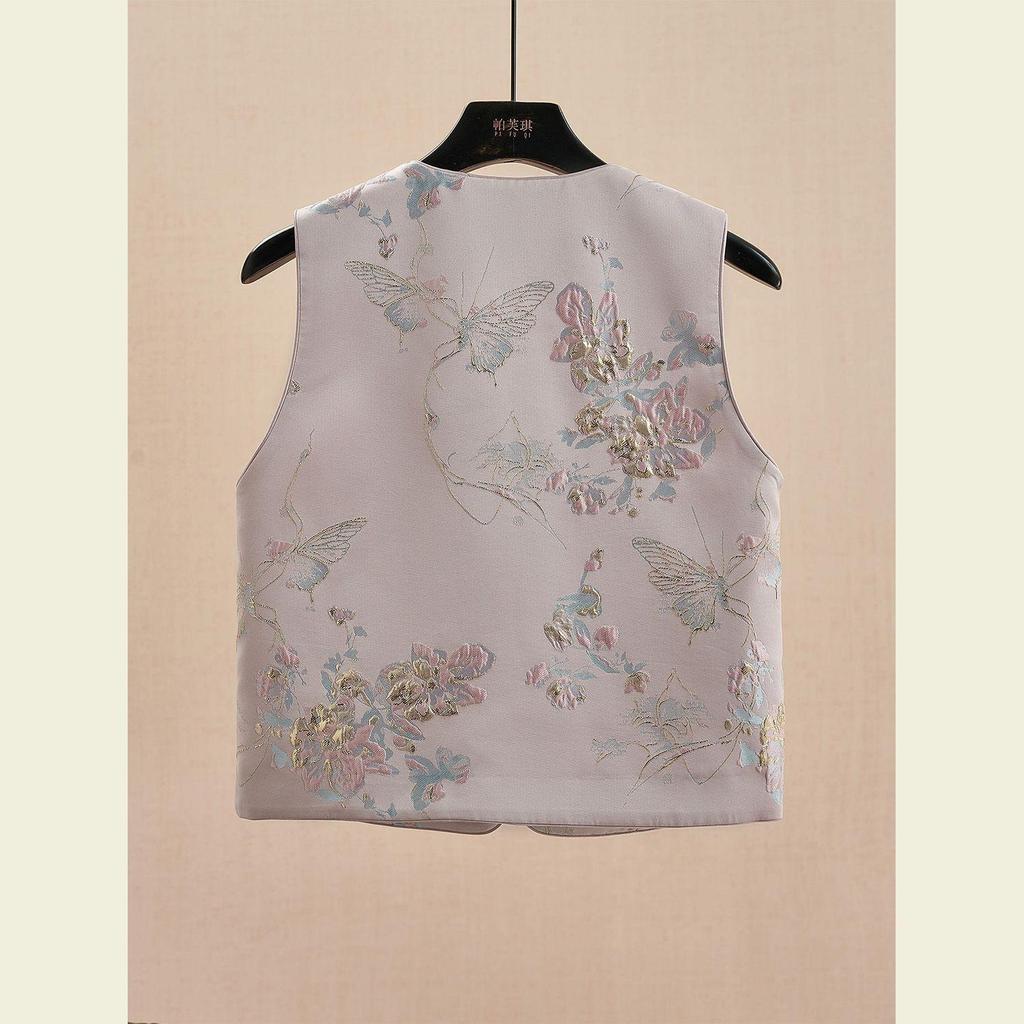 Original pink three-dimensional jacquard spring and autumn vest new spring and autumn premium vest