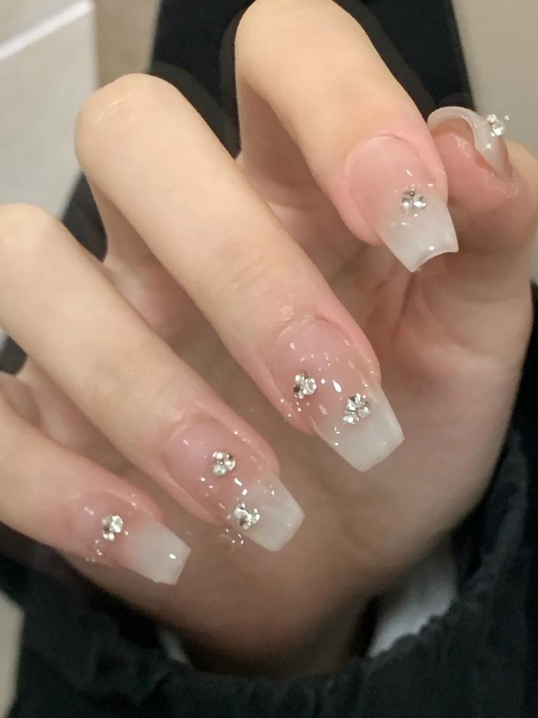 Nail Handmade Wearing Gradient Naked Color Student Pure Desire Sparkling Cute
