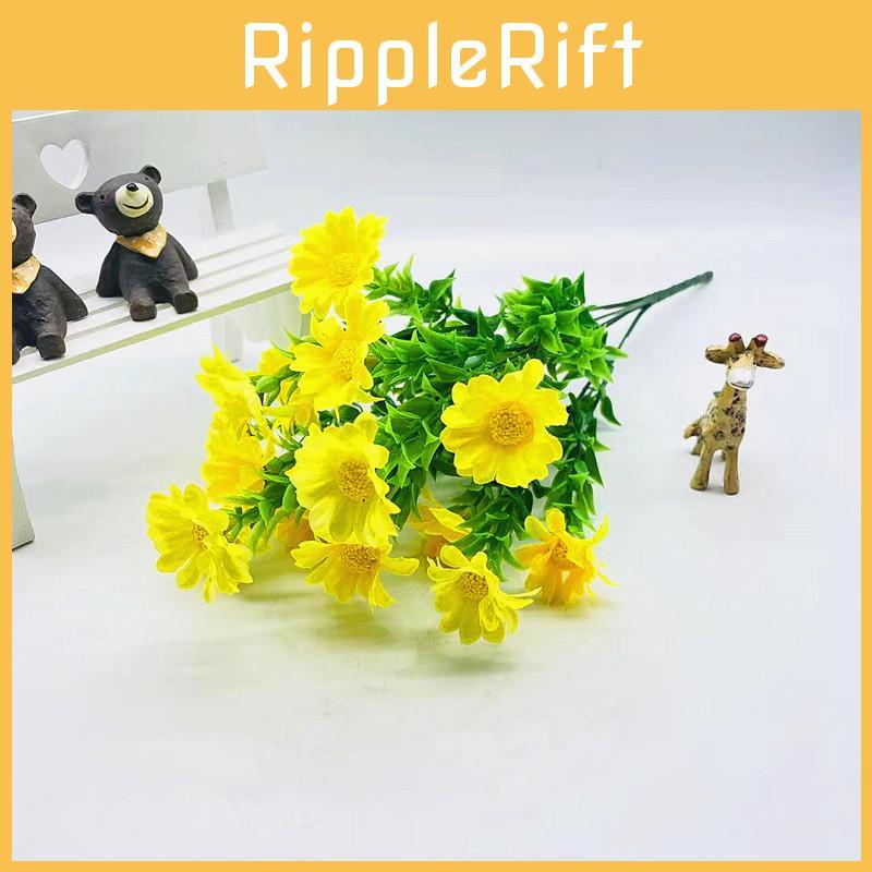 Chrysanthemum Silk Watergrass Spring Bouquet With 15 Blooms For Interior Decor