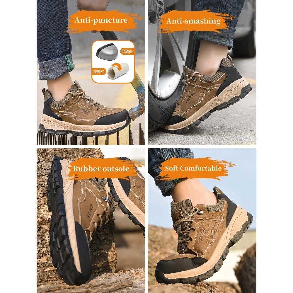 Men Safety Shoes Steel Toe Work Shoes Indestructible Anti-smash Anti-puncture Work Sneakers Protective Safety Boots