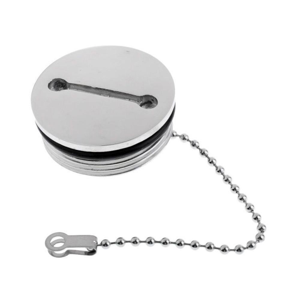 

50mm Silver 316 Stainless Steel Replacement Boat Gas Cap With Chain For Boat