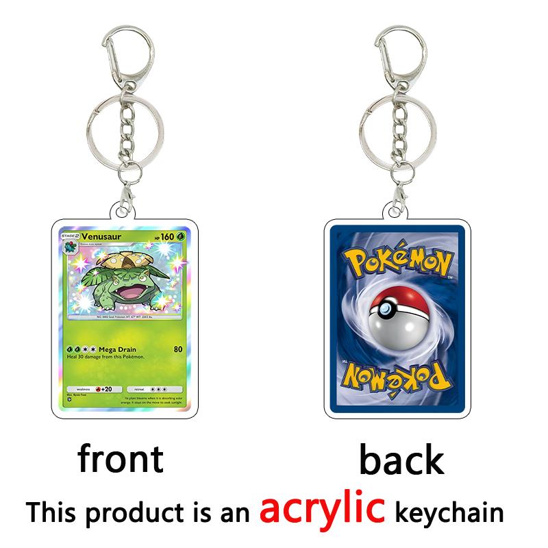 

Anime Ivysaur Bulbasaur Venusaur Cartoon Pocket Monsters Ptcg Card Acrylic Keychain Keyring Student Backpack Decoration Gifs Toy about 5cm
