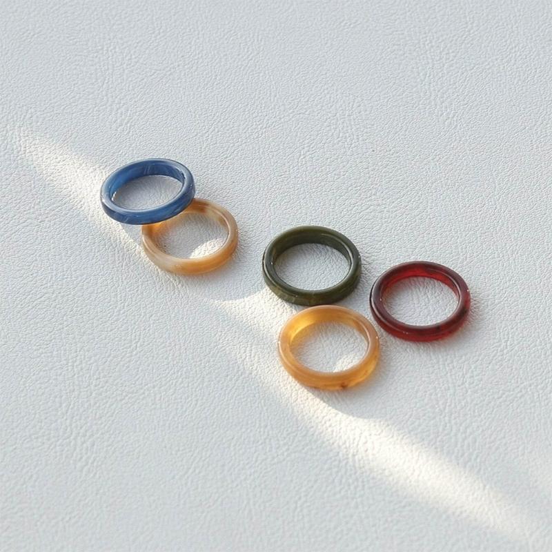 Acrylic Resin Ring Color Ring Fashion Y2K Style Accessory Jewelry Fans Gift DIY Finger Rings Ornaments Simple Ring