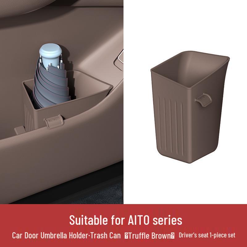 Compatible with AITO New M7/M8/M9: Silicone Car Trash Can & Door Umbrella Holder.