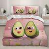 Funny Avocado Single Duvet Cover Set, Soft Microfiber Reversible Quilt Cover With Zipper, Avocado Bedding Set With 2 Pillowcases