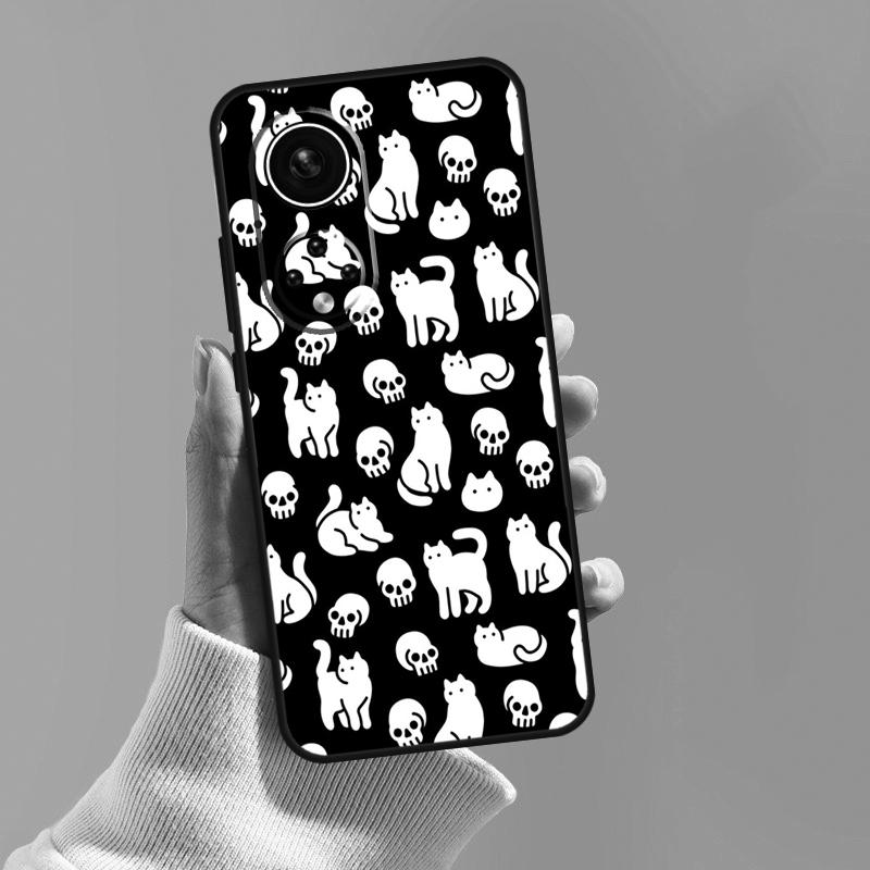 Witch Black Cat Case For Honor Magic 5 6 7 8 Pro 200 400 Lite 50 70 90 Win RT X8c X8b X9a X9b X9c X9d Cover