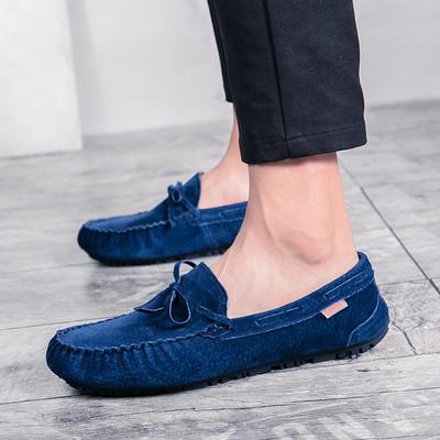 Mocasines de cuero genuino de moda de verano para hombre, zapatos de gamuza suave, zapatos casuales sin cordones para conducir, mocasines para hombre