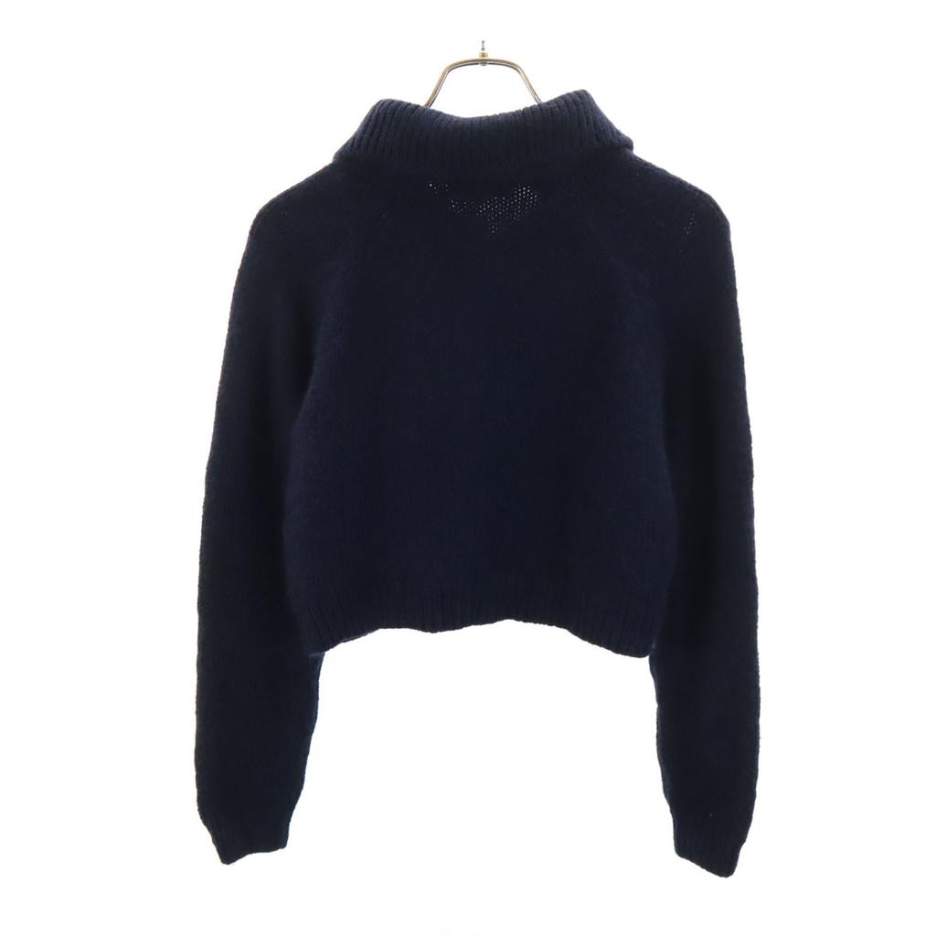unused ZARA Long sleeve knit cardigan L Navy Women Used