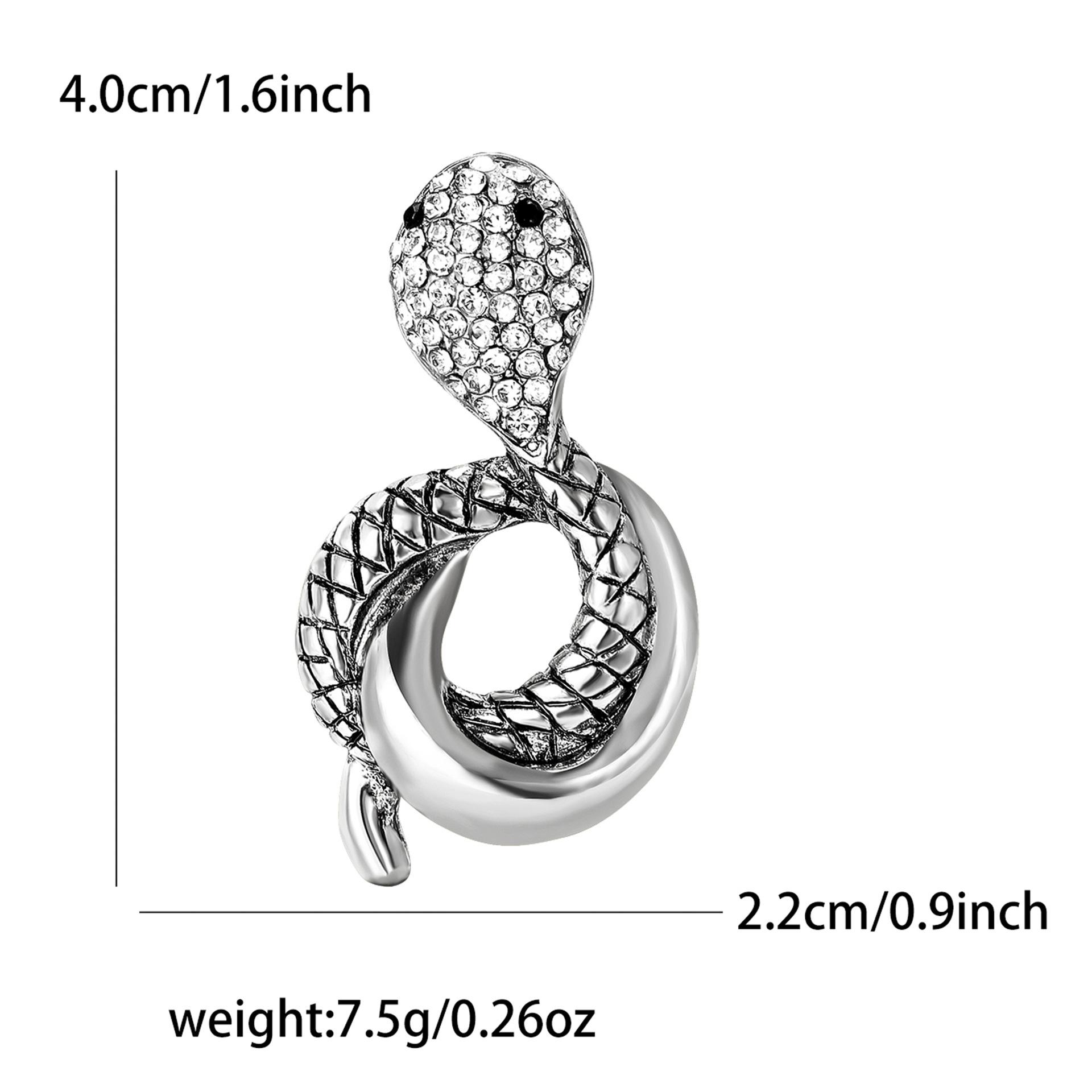 

Винтажный сплав горный хрусталь змея стиль брошь панк хип-хоп мужской и женский костюм кардиган корсаж аксессуары булавка