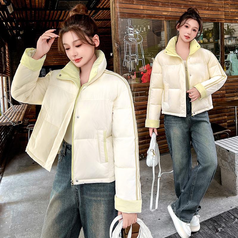 Thickened padded jacket winter new small stand-up collar bread padded jacket women's foreign style loose short padded jacket