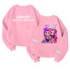 Maglione alla moda leggero a maniche lunghe con scollo rotondo e tasche, maglione stampato