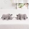 Cartoon Simulation Animal Rhino Doll Plush Toy Zoo Rhino Doll Kindergarten Children'S Doll Doll