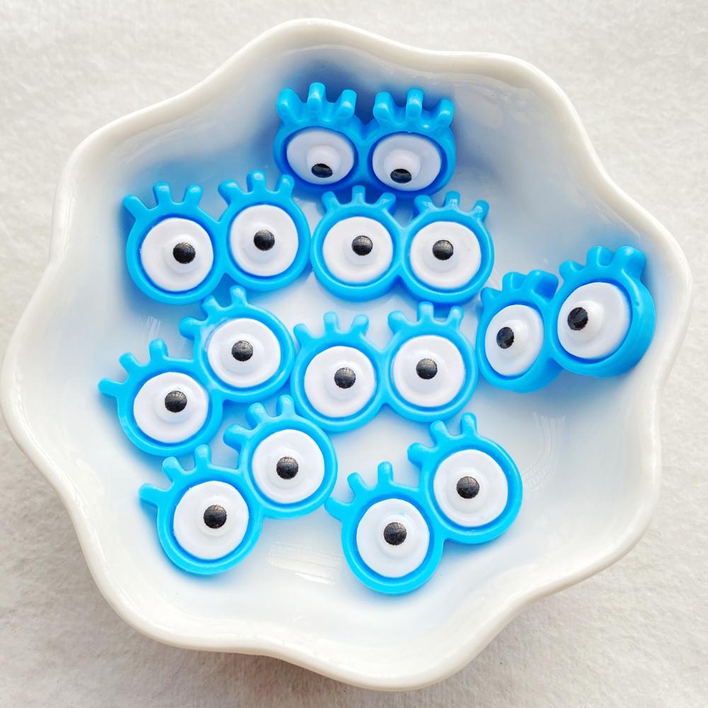 20pcs Colorful Kawaii Cartoon Animal Eyes Series Flat back Resin Scrapbooks Figurines DIY Decor Crafts