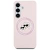 Karl Lagerfeld Silicone Double Heads And Circle Magsafe Case For Samsung Galaxy S25+ Pink