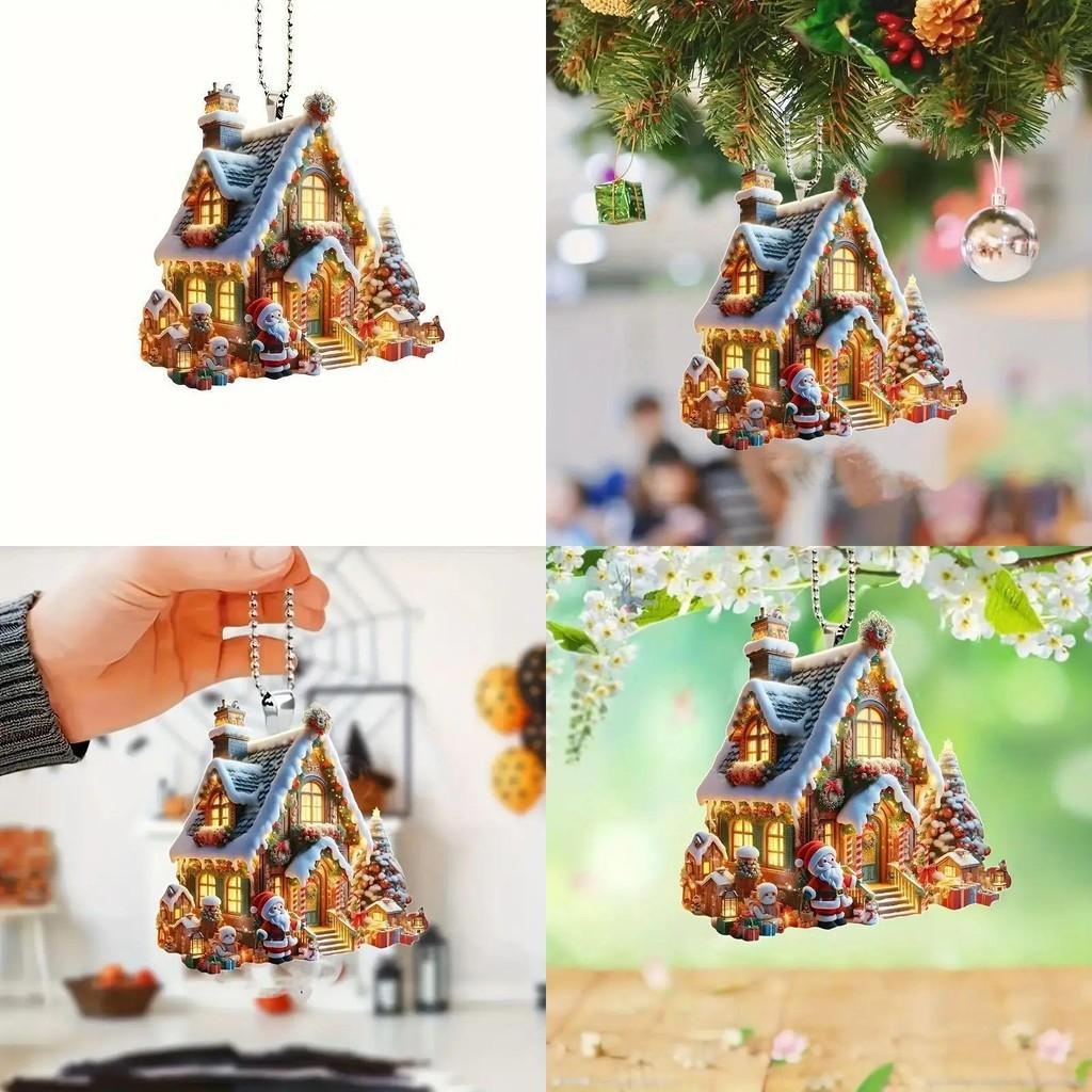 Charmante Hängende Acryl Weihnachtsbaum Weihnachtsmann Dekoration Für Autoinnenraum Und Heimdeko