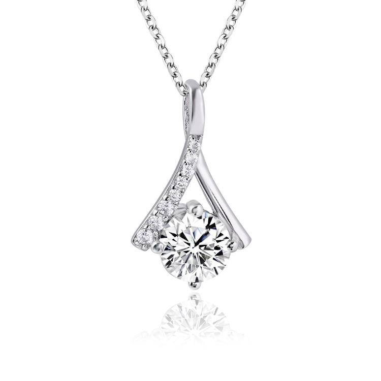 Body Jewelry Sterling Silver 925 Silver Necklace D VVS Moissanite Pendant Link 18K Gold Plated Charm Chain