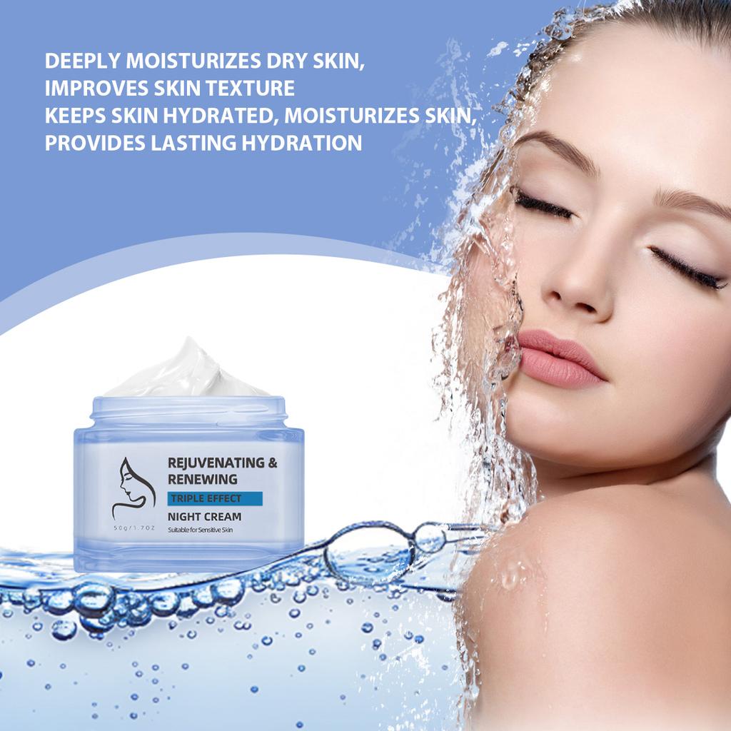 Triple Action Night Repair Cream 50g – Anti-Wrinkle Collagen Peptide Moisturizing Night Cream
