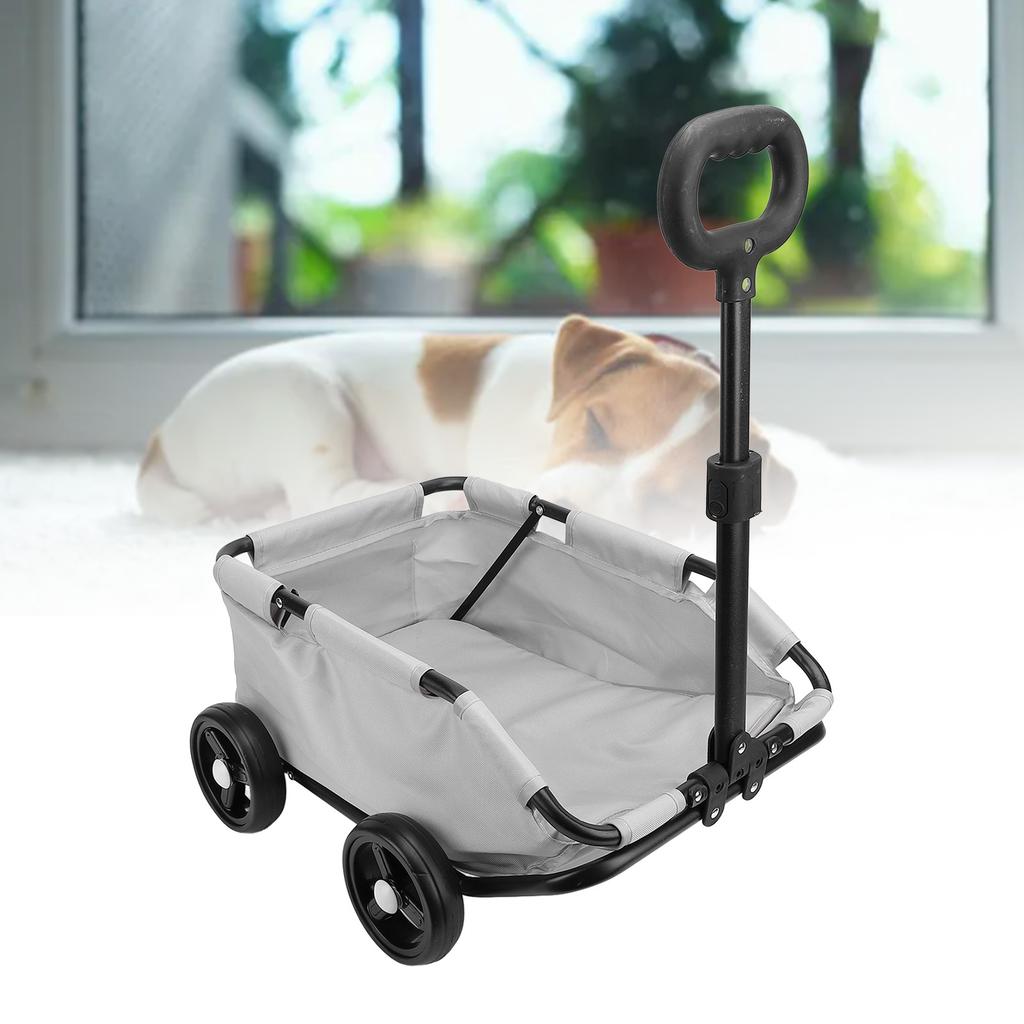 Psí kočárek Uhlíková ocel 15,43 Nosnost Lehký Skládací Přepravka pro mazlíčky s kolečky Cestovní vozík pro mazlíčky