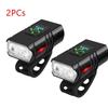 Bike Light 2 LED Type C Rechargeable Bicycle Lights 6 Modes MTB Flashlight Bicycle Headlight for Cycling Bicycle Front Lamp 7