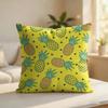 Pineapple Pattern Cushion Cover Silky Short Plush Invisible Zipper Dustproof Sofa Pillow Case For Home Decor
