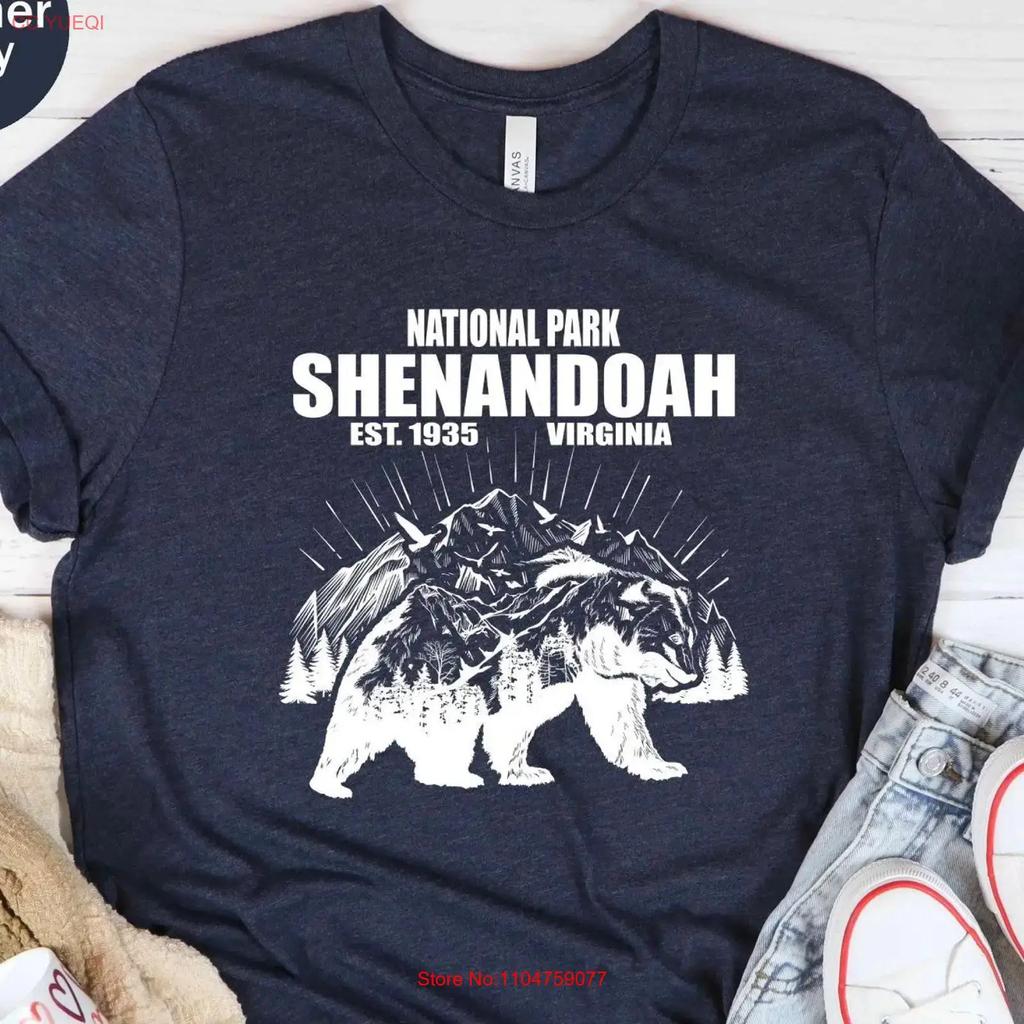 Shenandoah National Park T Shirt Hiking Glamping Adventure Camping Vintage Washed Breathable Top For Everyday Wear Homme Unisex