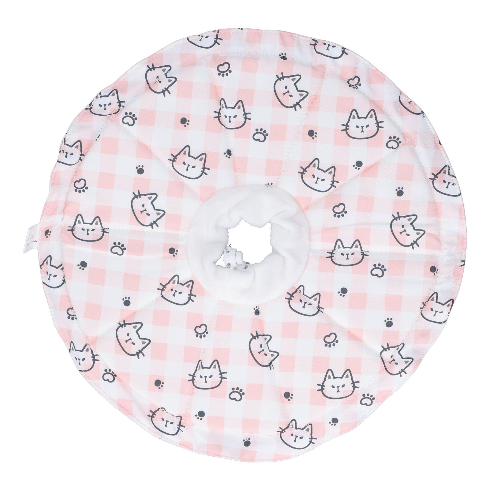 

Pet Cone Collar Adjustable Waterproof Cloth Breathable Prevent Licking Pet After Surgery Recovery Collar for Dog Cat M рожевий