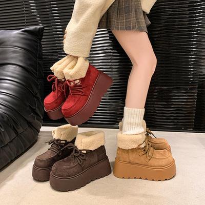 Winter Warm halten Frauen Schnee Stiefel Mode Plattform Wohnungen Kurze Booties Designer Baumwolle Schuhe