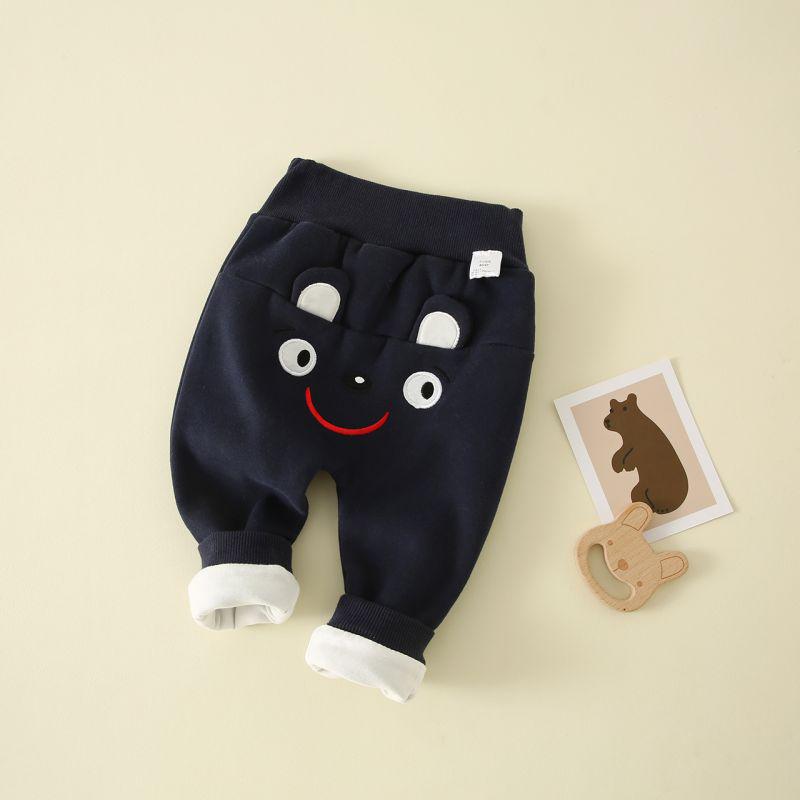 Children's Thick Velvet Cartoon Pants with Cotton Lining - Warm and Cozy