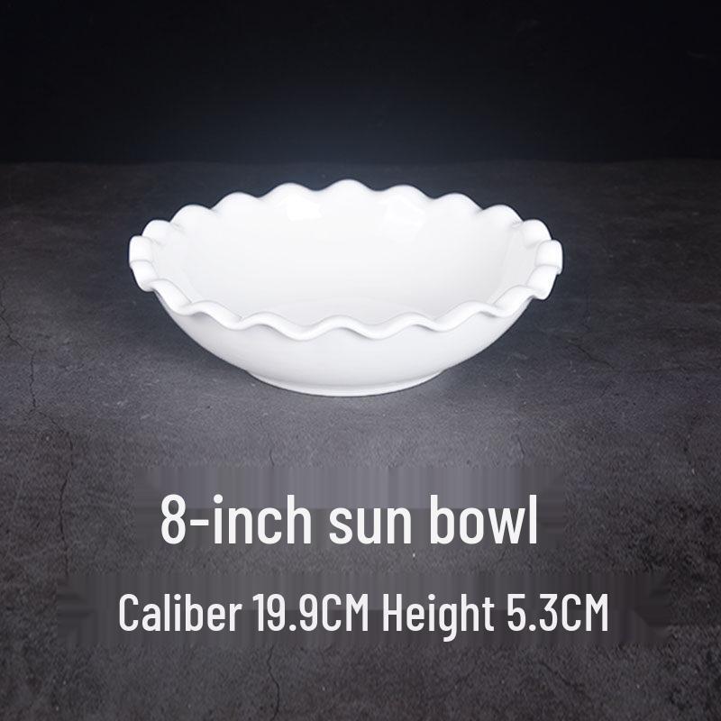 Белоснежная керамическая суповая и салатная миска - Уникальная форма для дома, ресторана или отеля