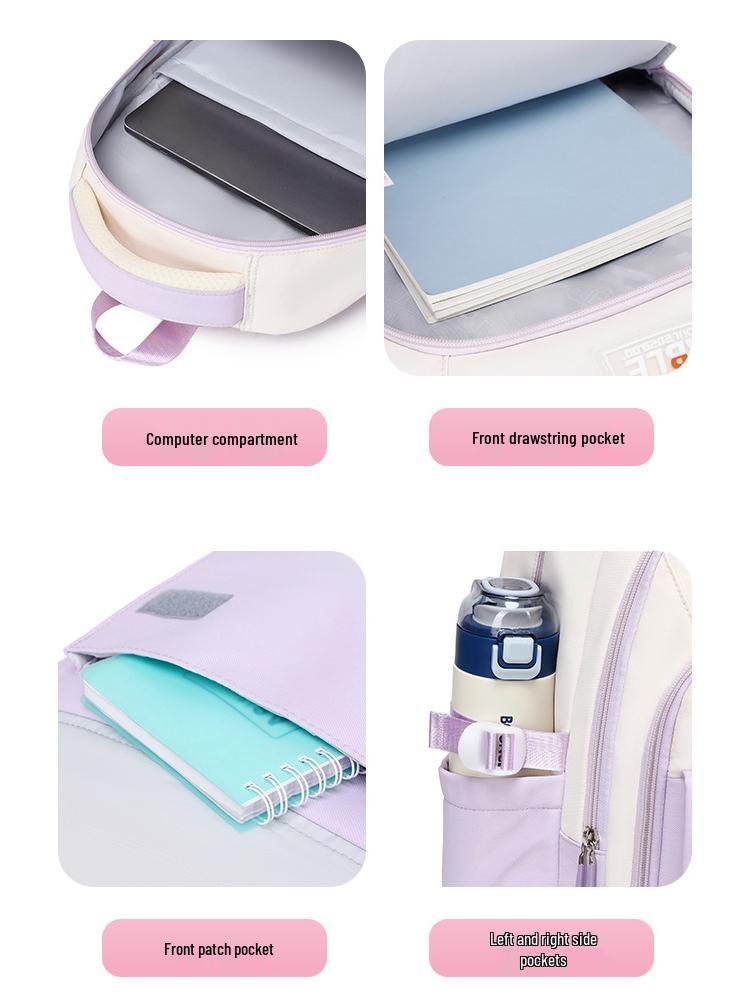 Korean Style Waterproof Backpack: Lightweight, Decompression, Multi-compartment, Large Capacity for Primary To High School Students