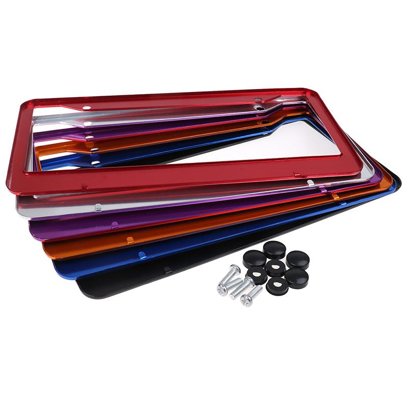 1Pc Universal Us Auto Car Aluminum License Plate Frame Cover Car Accessary