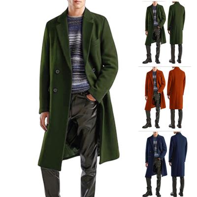 Men's Woolen Long Coat Double Breasted Coat