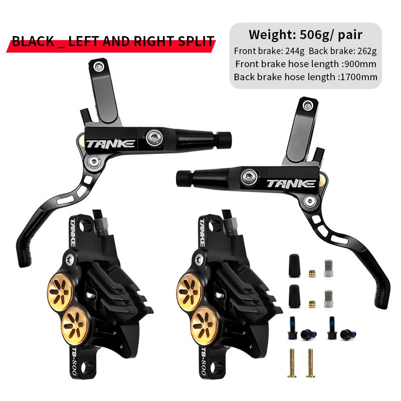 TANKE MTB 4 Piston Hydraulic Disc Brake 900/1700mm  4 Piston Resin Brake Pads Oil Pressure AM DH Road MTB Ultralight Disc Brake